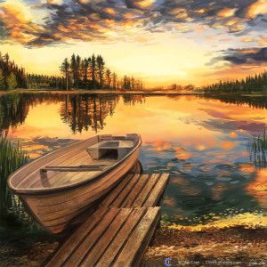 Boat Landscape - Photoshop Speed Painting - © Chris Clark